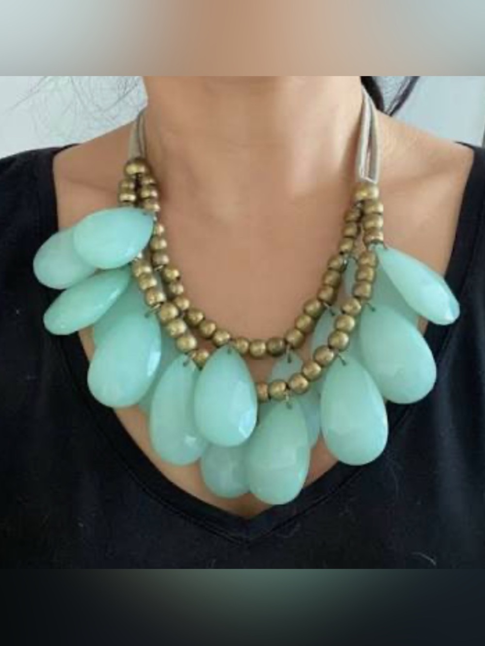 🌟 Anthropologie Turquoise Teardrop Bib Statement Necklace 🌟